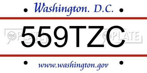 559TZC District Of Columbia License Plate