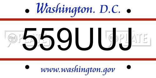 559UUJ District Of Columbia License Plate