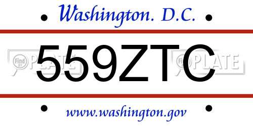 559ZTC District Of Columbia License Plate