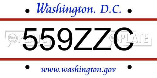 559ZZC District Of Columbia License Plate
