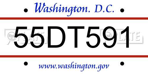 55DT591 District Of Columbia License Plate