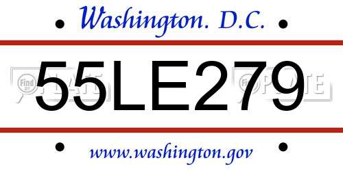 55LE279 District Of Columbia License Plate