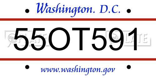 55OT591 District Of Columbia License Plate