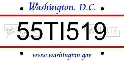 55TI519 District Of Columbia License Plate