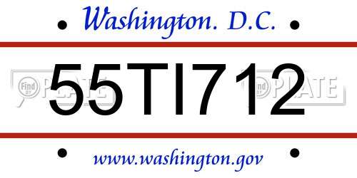 55TI712 District Of Columbia License Plate