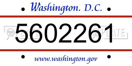 5602261 District Of Columbia License Plate