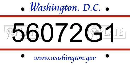 56072G1 District Of Columbia License Plate