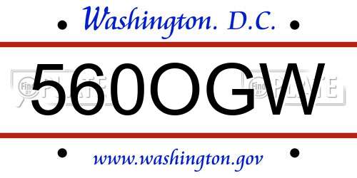 560OGW District Of Columbia License Plate