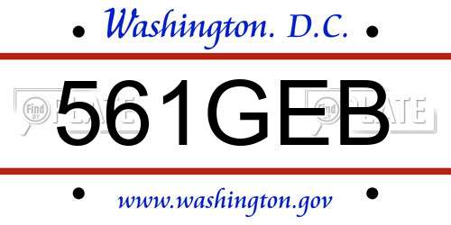 561GEB District Of Columbia License Plate