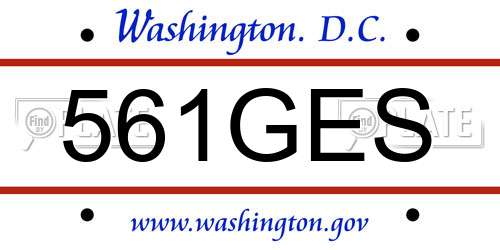 561GES District Of Columbia License Plate