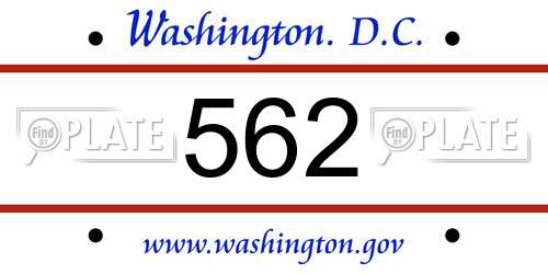 562 District Of Columbia License Plate