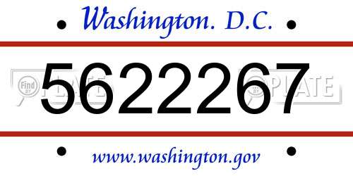 5622267 District Of Columbia License Plate