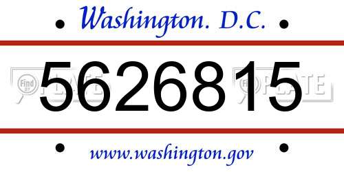 5626815 District Of Columbia License Plate