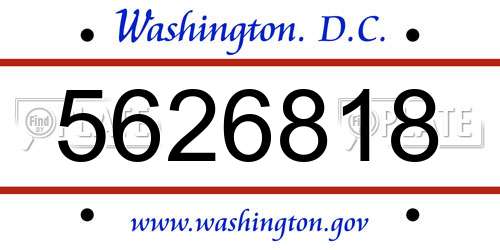 5626818 District Of Columbia License Plate