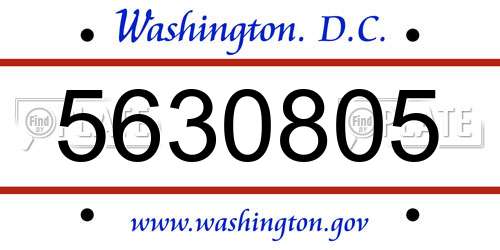 5630805 District Of Columbia License Plate