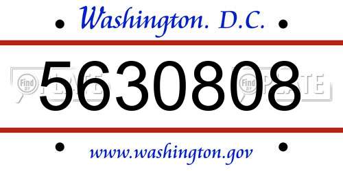 5630808 District Of Columbia License Plate