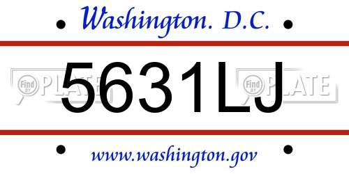 5631LJ District Of Columbia License Plate