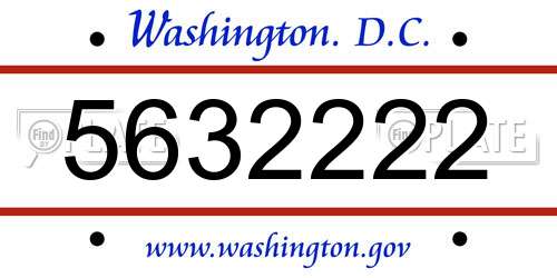 5632222 District Of Columbia License Plate
