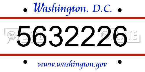 5632226 District Of Columbia License Plate