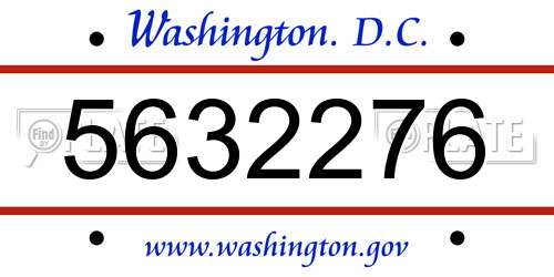 5632276 District Of Columbia License Plate