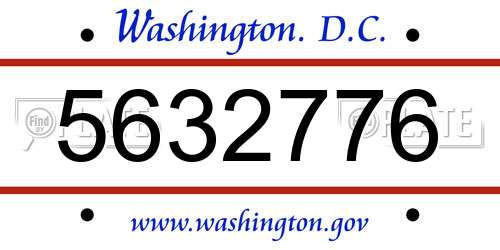 5632776 District Of Columbia License Plate