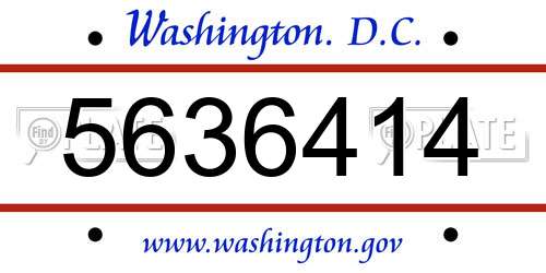5636414 District Of Columbia License Plate