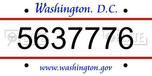 5637776 District Of Columbia License Plate
