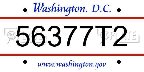 56377T2 District Of Columbia License Plate