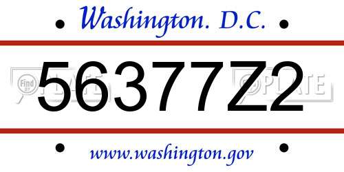 56377Z2 District Of Columbia License Plate