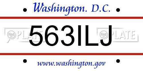 563ILJ District Of Columbia License Plate
