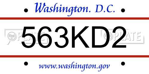 563KD2 District Of Columbia License Plate