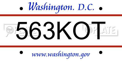 563KOT District Of Columbia License Plate