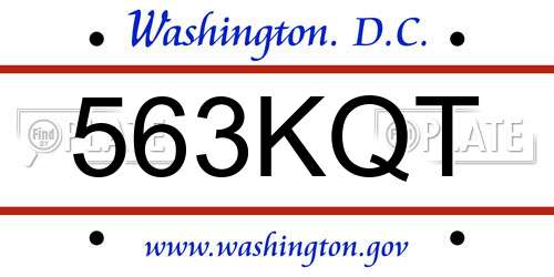 563KQT District Of Columbia License Plate