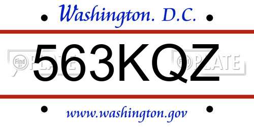 563KQZ District Of Columbia License Plate