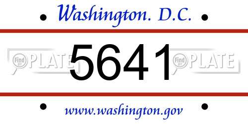 5641 District Of Columbia License Plate