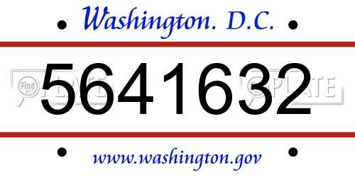 5641632 District Of Columbia License Plate