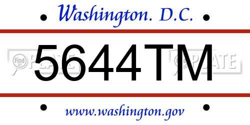 5644TM District Of Columbia License Plate