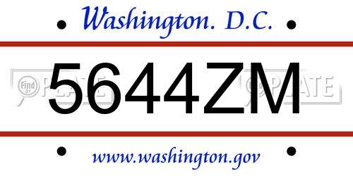 5644ZM District Of Columbia License Plate