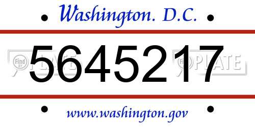 5645217 District Of Columbia License Plate