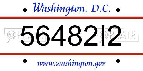 56482I2 District Of Columbia License Plate