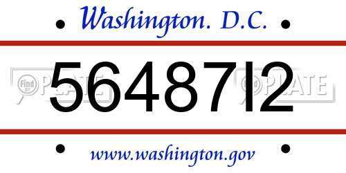 56487I2 District Of Columbia License Plate