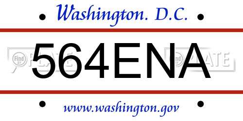 564ENA District Of Columbia License Plate