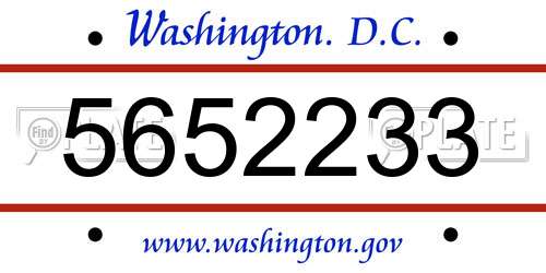 5652233 District Of Columbia License Plate