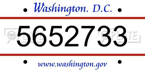 5652733 District Of Columbia License Plate
