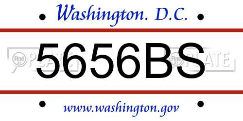 5656BS District Of Columbia License Plate