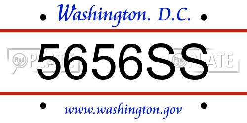 5656SS District Of Columbia License Plate