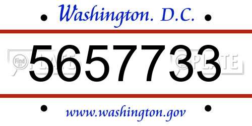 5657733 District Of Columbia License Plate