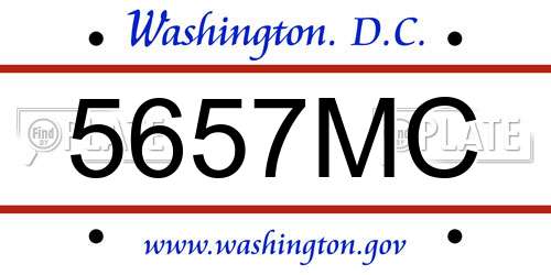 5657MC District Of Columbia License Plate