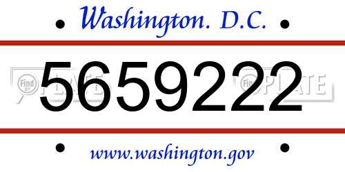 5659222 District Of Columbia License Plate