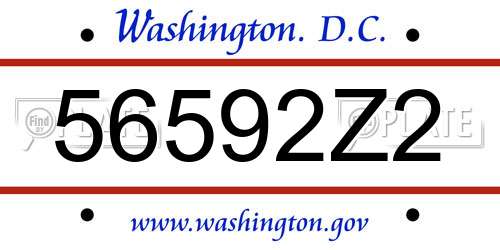 56592Z2 District Of Columbia License Plate